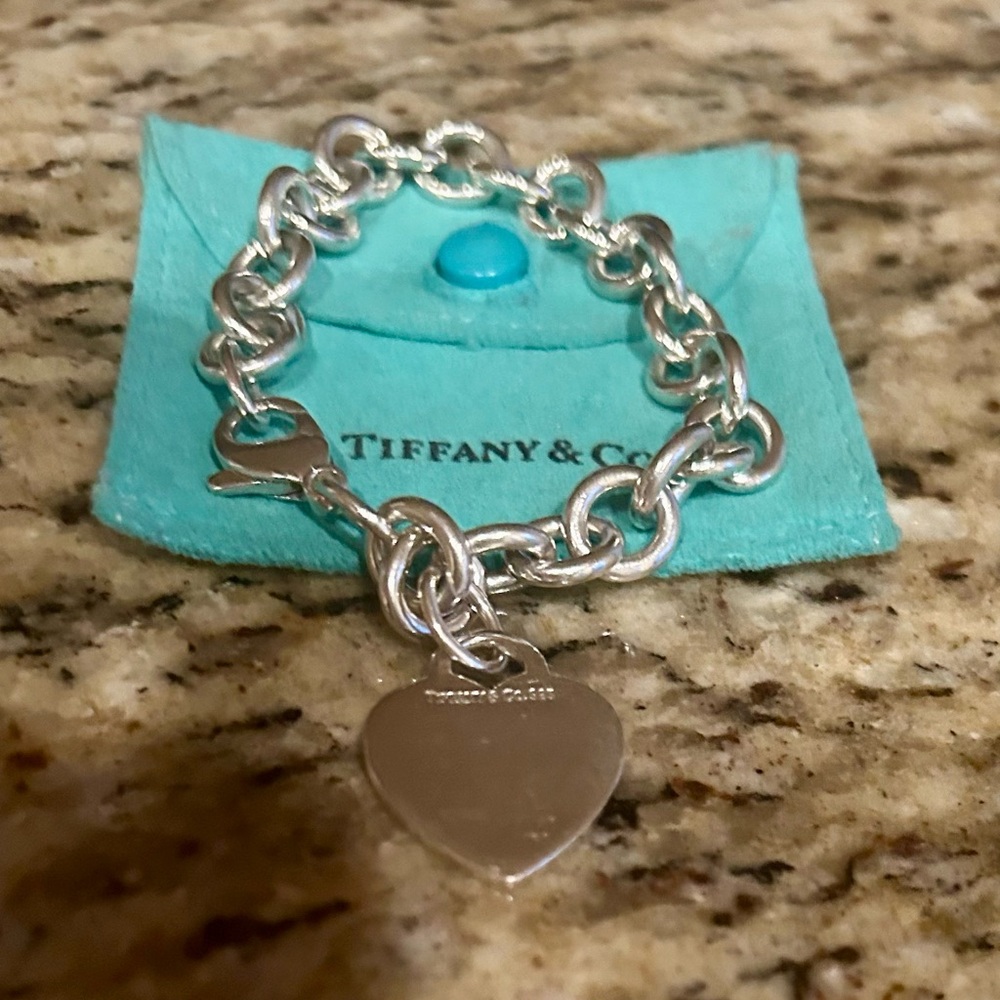 Tiffany & Co. Sterling Silver Heart Charm Bracelet